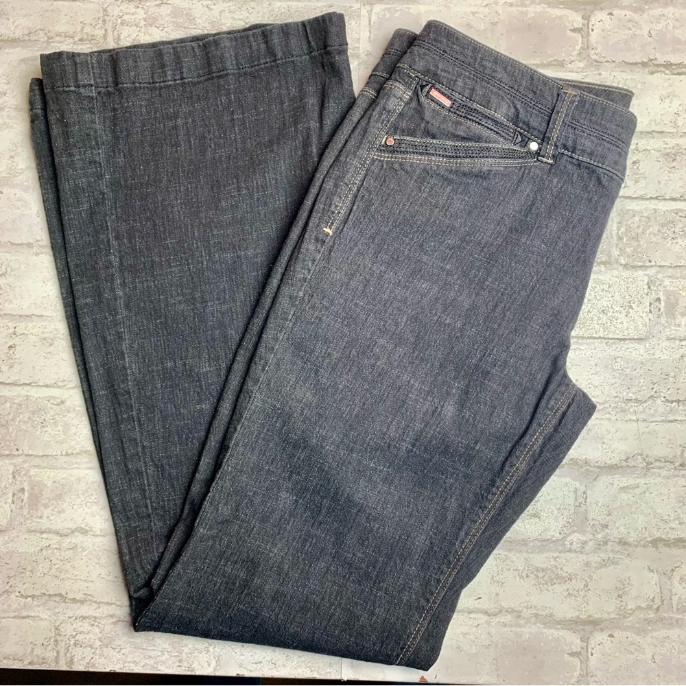 WHBM White House Black Market Blanc Black Jeans Trouser Leg EUC 10